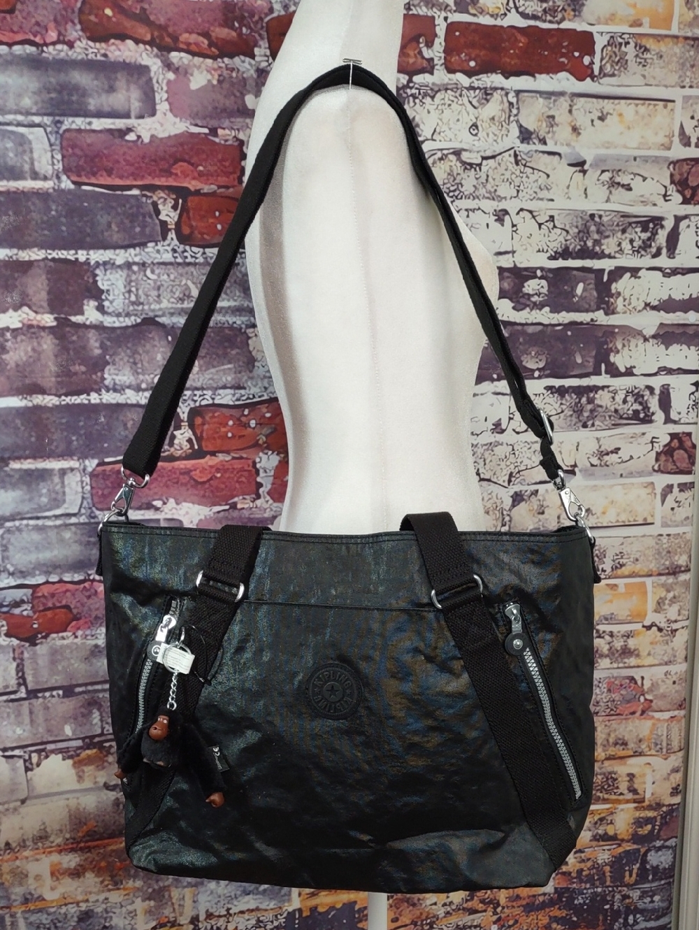 Kipling Ripstop Nylon Convertible Crossbody/Tote/Shoulder Bag